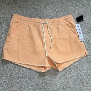 Celebrity Pink Cotton Shorts Peach 
NWT 3XL Drawstring Frayed